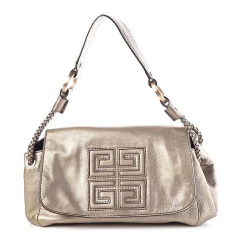 givenchy metallic lambskin logo flap bag gold|GIVENCHY Metallic Lambskin Logo Embossed Flap Bag Gold .